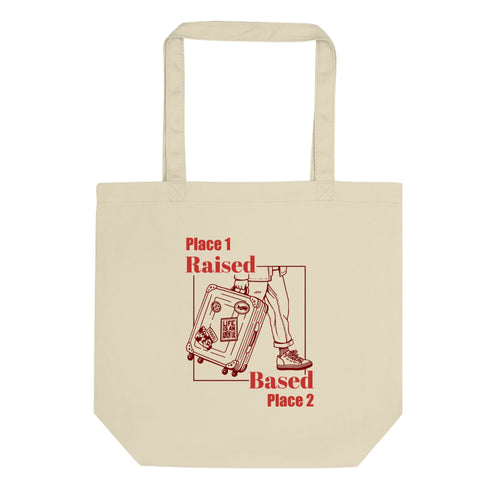 Raised Based personalised tote bag – gift for someone who moved