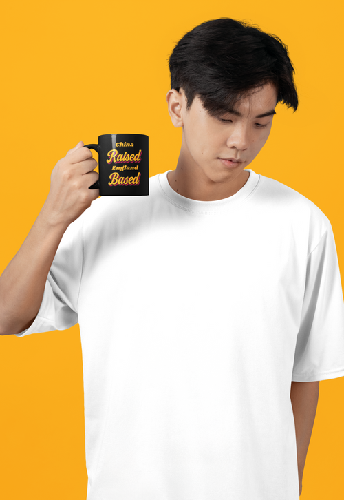 Black mug with Raised Based design – relocation gift idea