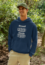 Custom location navy hoodie – Raised Based design