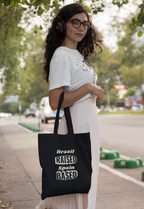 Raised Based personalised black tote bag – relocation gift idea