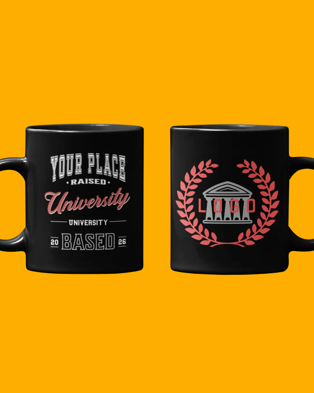 University Edition Personalised Black Glossy Mug
