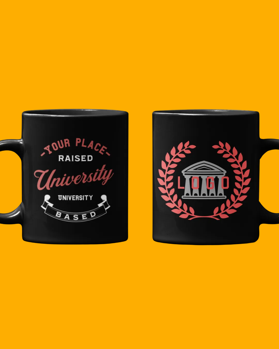 University Edition Personalised Black Glossy Mug